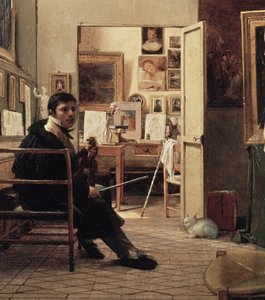 Lo studio di Ingres a Roma, 1818 (dettaglio) da Jean Alaux